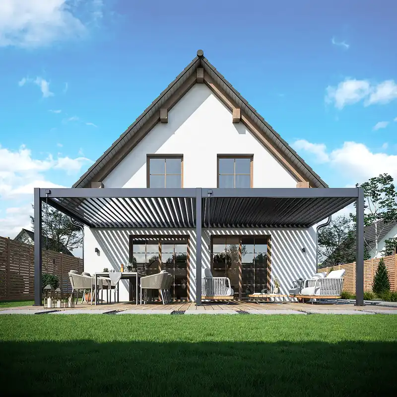 Přistřešek pro terasy DELUXE Wall 3,6x7,2 Antracit - Gutroof Výhodná Nabídka