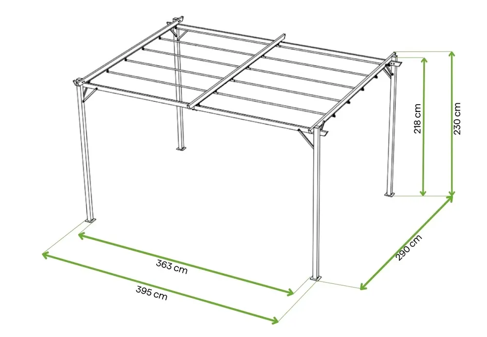 Levný Kovová pergola Hardmaister SPRINT PLUS 3x4 m s roletami