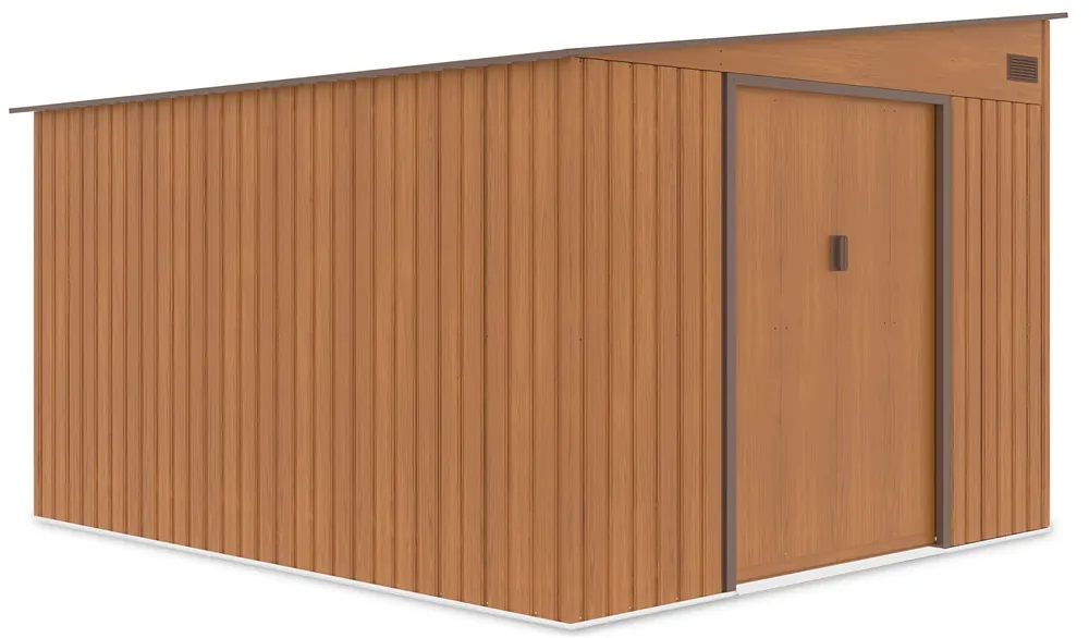 Speciální Cena Kovový zahradní domek JASPER 279x321 cm Dub hnědý