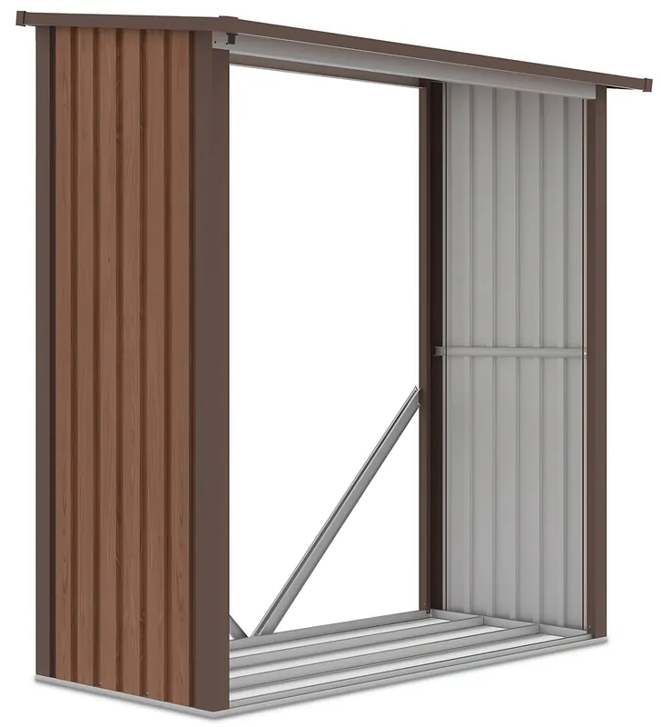 Kovový dřevník Hardmaister DENVER 182x89 cm Walnut Nízká Cena