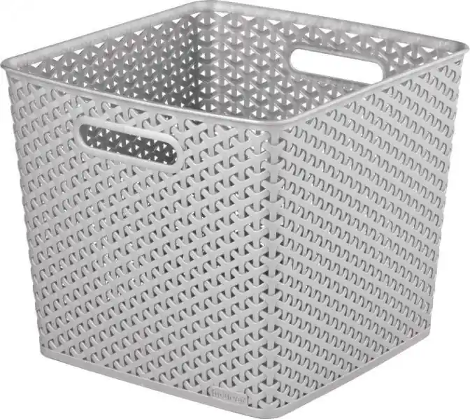 Úložný box RATTAN STYLE - Square stříbrný, CURVER Ihned K Objednání