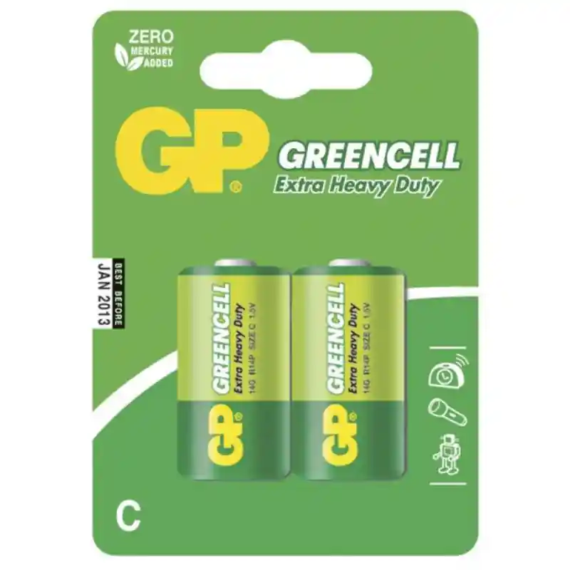 Zinkochloridová baterie GP Greencell R14 (C), blistr Objednat Nyní