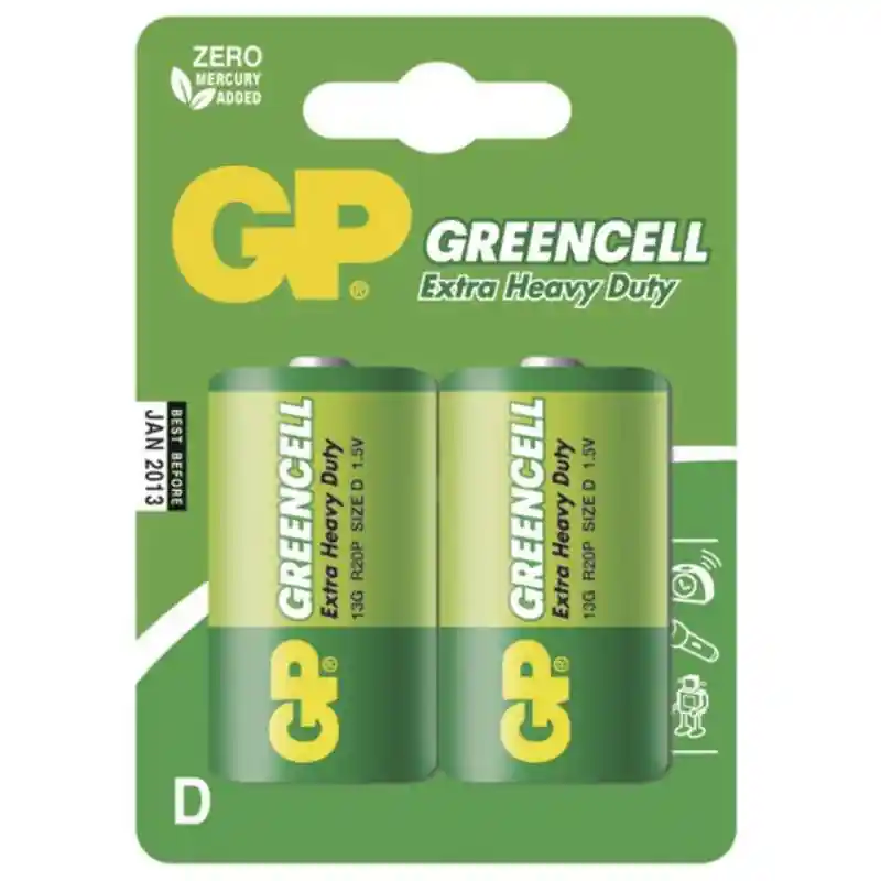 Akce Zinkochloridová baterie GP Greencell R20 (D), blistr