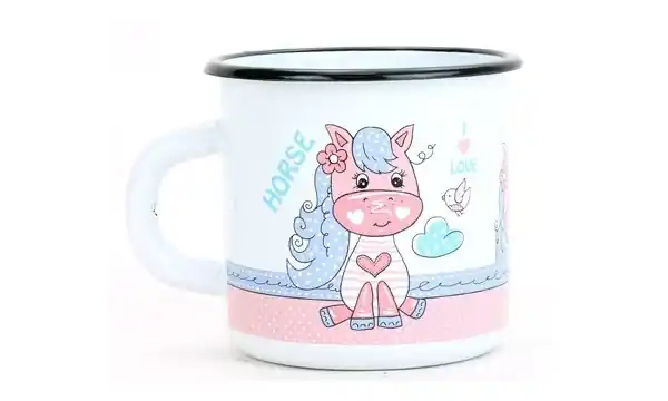 Přímo Od Výrobce Smaltovaný hrnek dětský 8 cm, 0,35 l Ponny