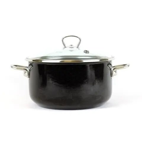 Autentický BELIS/SFINX Smaltovaný hrnec se skl. poklicí SFINX PREMIUM 20 cm