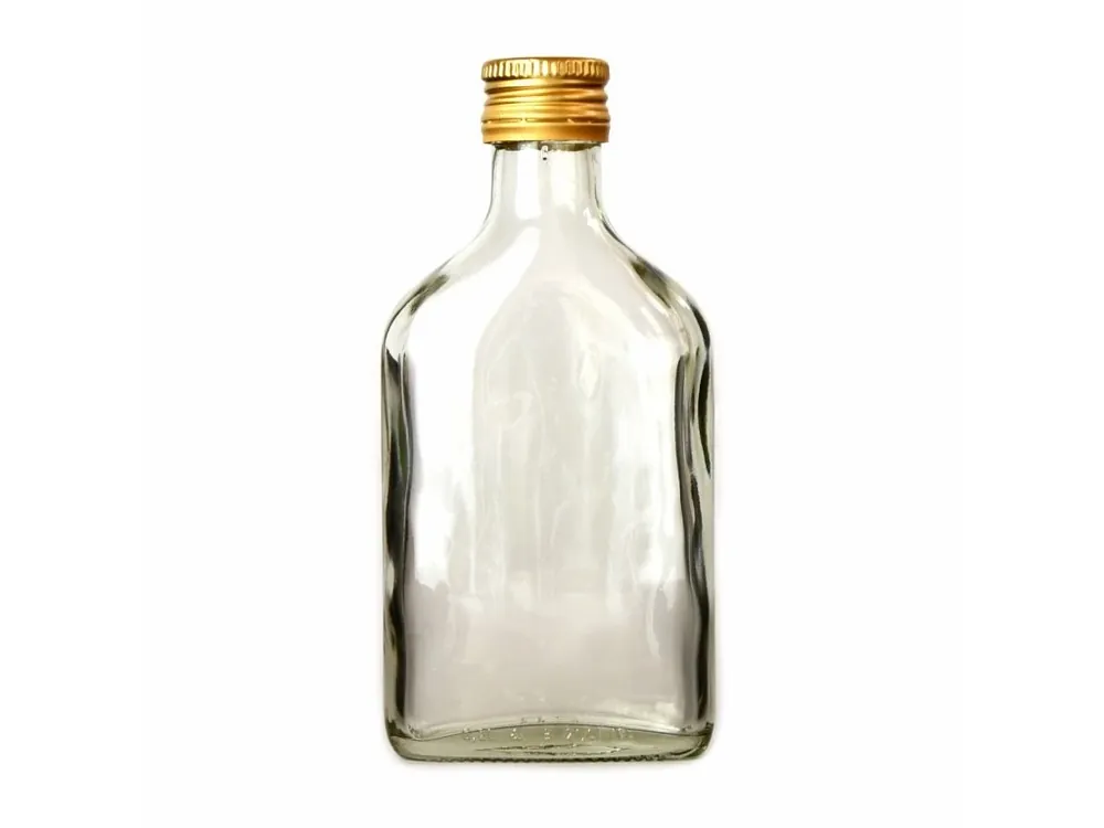 Láhev sklo 200ml PLACKA FLASK čirá s plechovým víčkem Sezónní Sleva