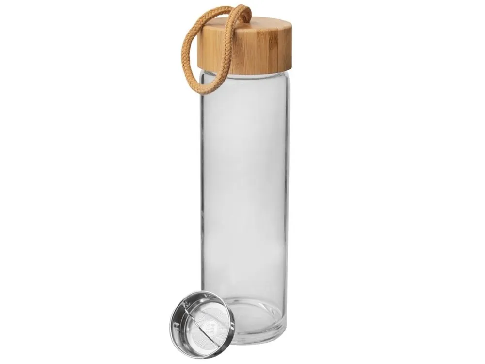 Vrácení Zdarma Láhev turistická sklo/bambus se sítkem 500ml