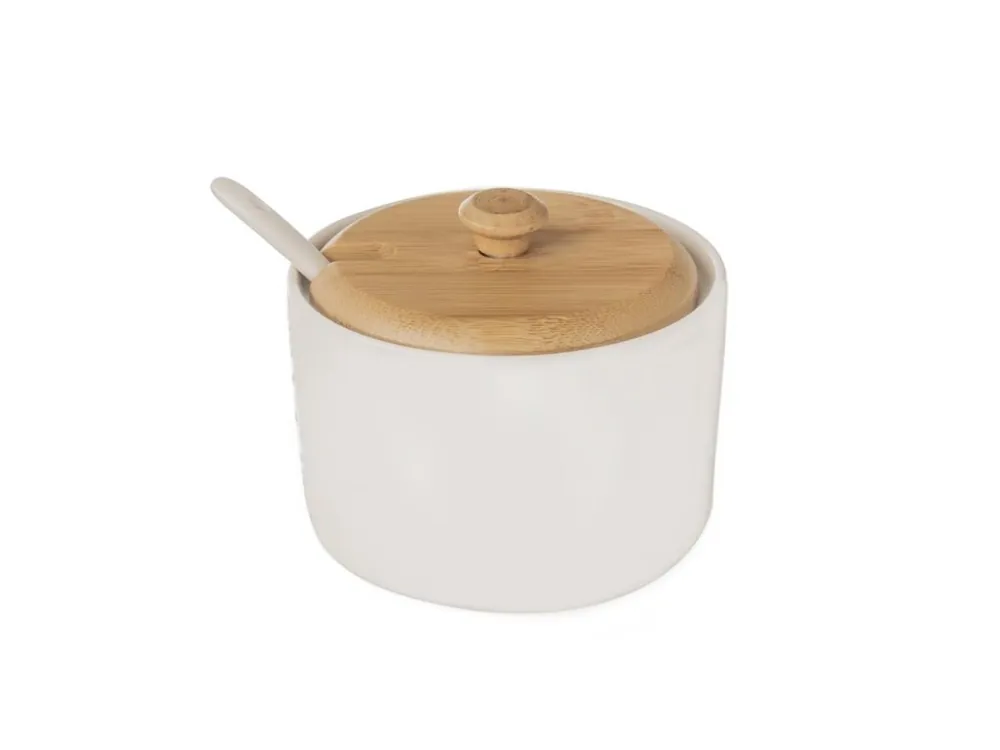 Cukřenka porcelán se lžičkou WHITELINE Must-Have
