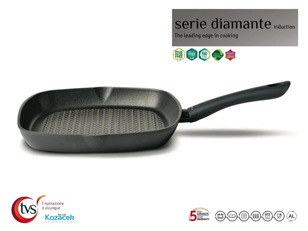 Časově Omezené Pánev grilovací nepřilnavá 28x28cm DIAMANTE PRO indukce