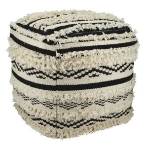 Výprodej Čierno-biely bavlnený puf Boho Spirit