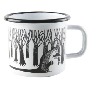Akční Nabídka Čiernobiely smaltovaný plecháčik Moomin Groke