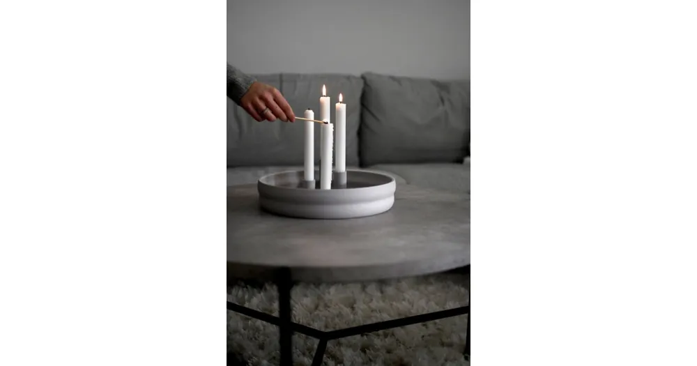 Rychlé Dodání Keramický svícen Bolmen Light Grey 30 cm