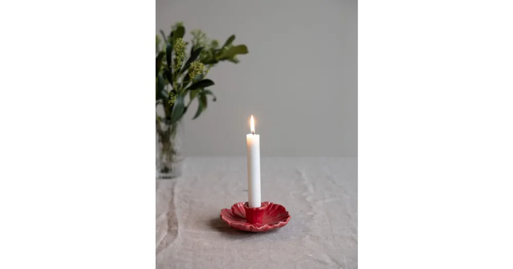 Pouze Dnes Keramický svícen Botanik Red 13 cm