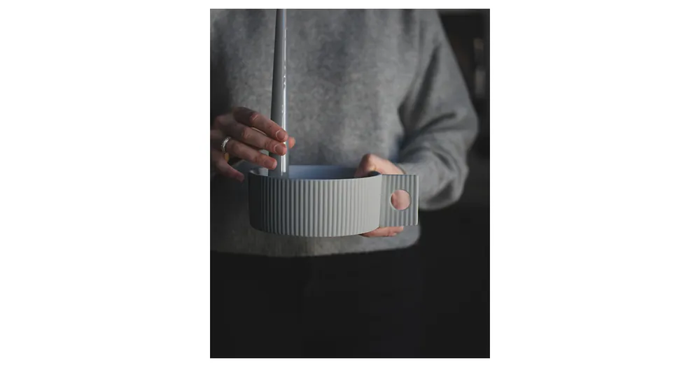 Keramický svietnik Lida Town Light Grey 19 cm Sleva