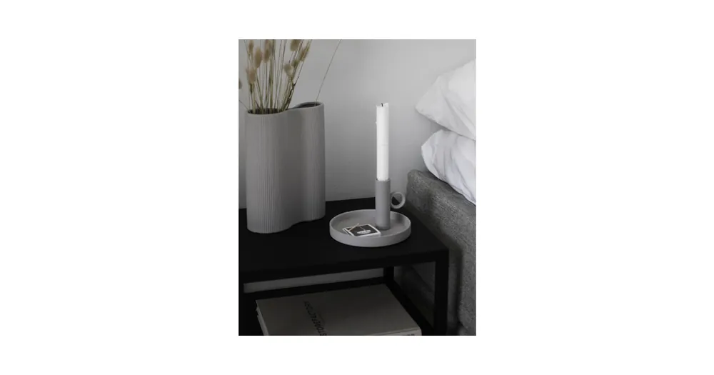 Keramický svícen Linde Light Grey 16 cm Dokud Zásoby Vydrží
