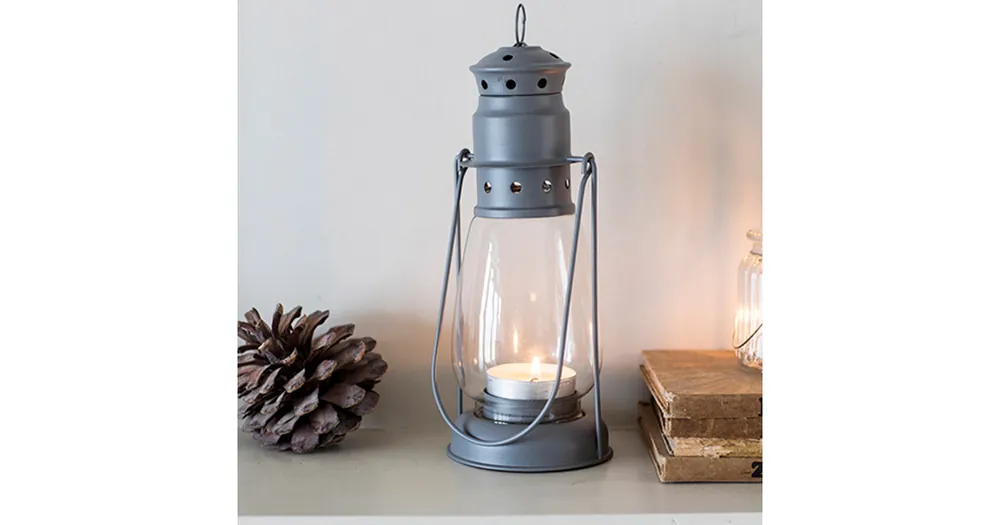 Kovový lampáš Miners Charcoal 26,5 cm Víkendová Akce
