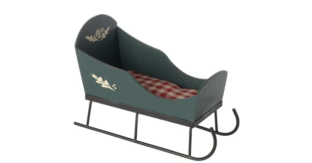 Kovové sáňky pro myšky Maileg Dark Green Tovární Cena