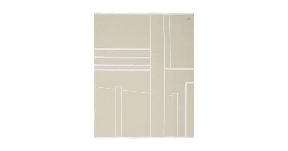 Víkendová Akce Pléd z česané bavlny Architecture Throw Beige