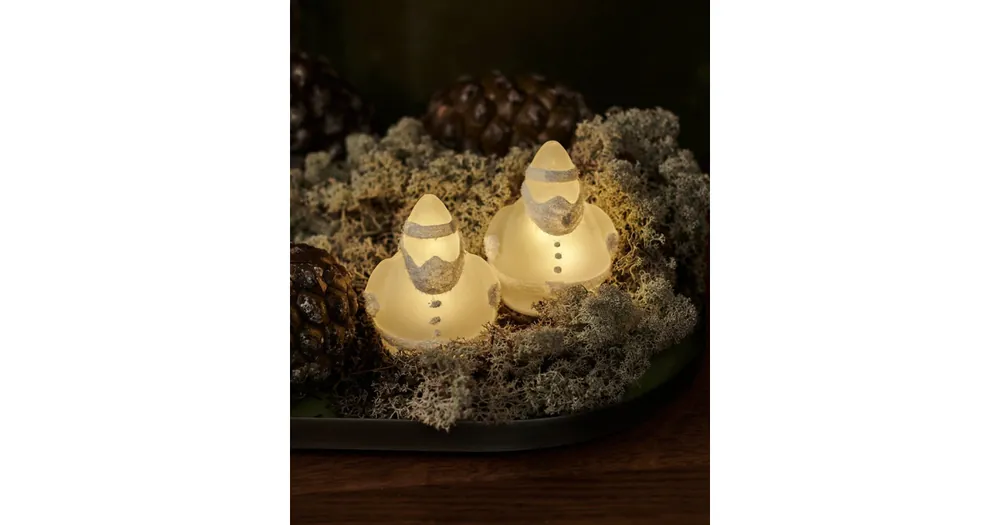 Skleněný svítící Santa Claus 7,5 cm - set 2 ks Vrácení Zdarma