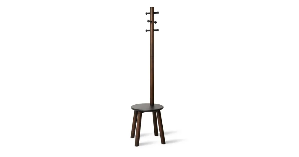Horká Nabídka Věšák se stoličkou Pillar Stool Walnut 167x50 cm