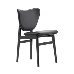Čalouněná jídelní židle Elephant, black oak / Dunes Leather - Anthracite 21003 Nízká Cena