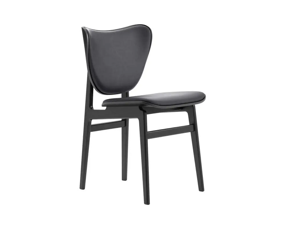 Čalouněná jídelní židle Elephant, black oak / Dunes Leather - Anthracite 21003 Nízká Cena