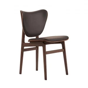 Originální Čalouněná jídelní židle Elephant, dark smoked oak / Dunes Leather - Dark Brown 21001