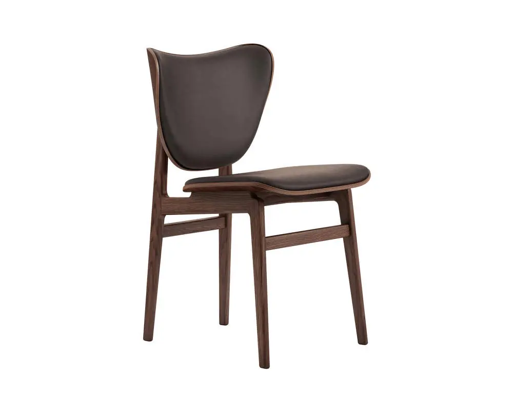 Originální Čalouněná jídelní židle Elephant, dark smoked oak / Dunes Leather - Dark Brown 21001