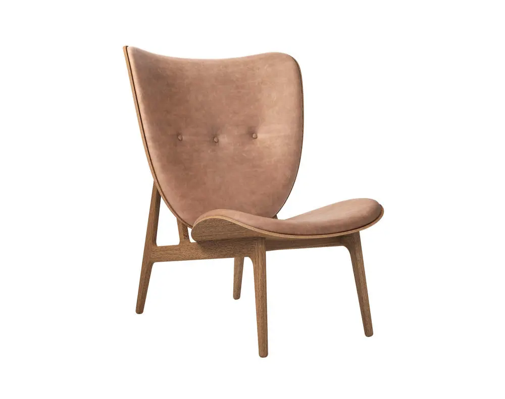 Křeslo Elephant, smoked oak / Dunes Leather - Camel 21004 Vysoce Kvalitní