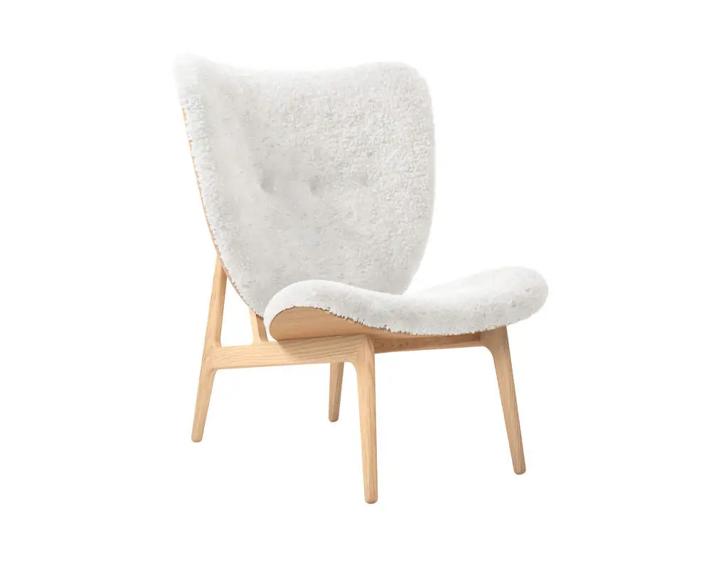 Cenová Bomba Křeslo Elephant, natural oak / Sheepskin - Off White