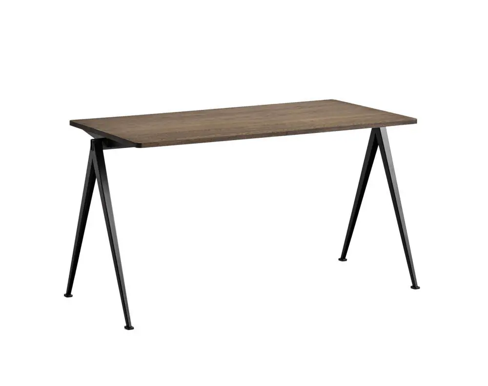 Pracovní stůl Pyramid Table 01, 140 x 65 x 74 cm, black powder coated steel / smoked solid oak Speciální Cena