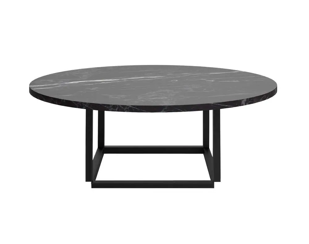 Časově Omezené Konferenční stolek Florence Coffee Table Ø90, black Marquina marble / black