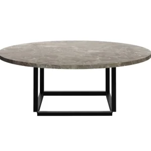 Konferenční stolek Florence Coffee Table Ø90, Gris du Marais marble / black Akce
