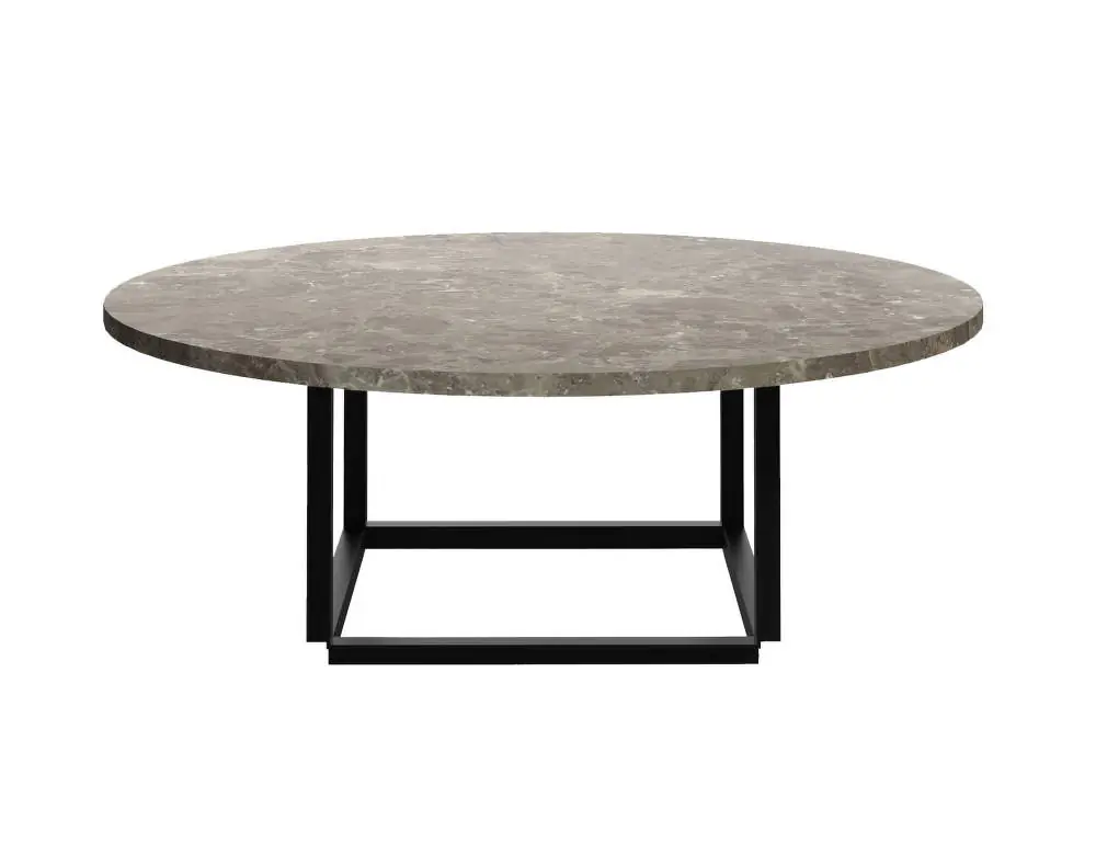 Konferenční stolek Florence Coffee Table Ø90, Gris du Marais marble / black Akce