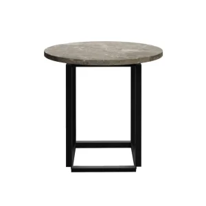 Finální Výprodej Odkládací stolek Florence Side Table Ø50, gris du Marais marble / black