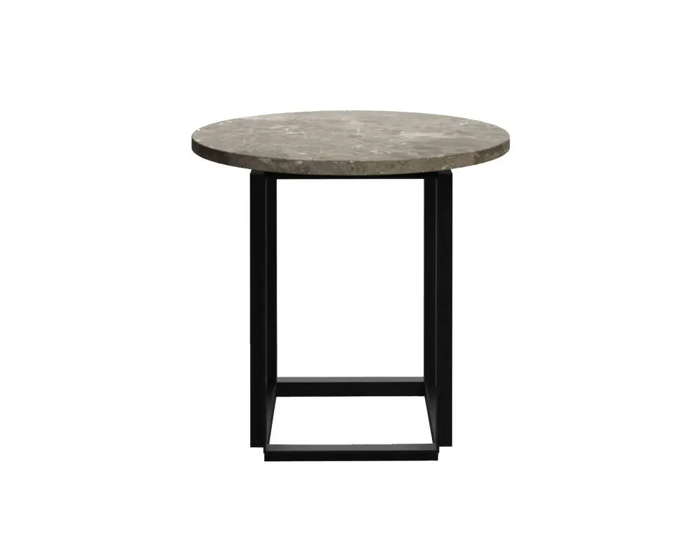 Finální Výprodej Odkládací stolek Florence Side Table Ø50, gris du Marais marble / black