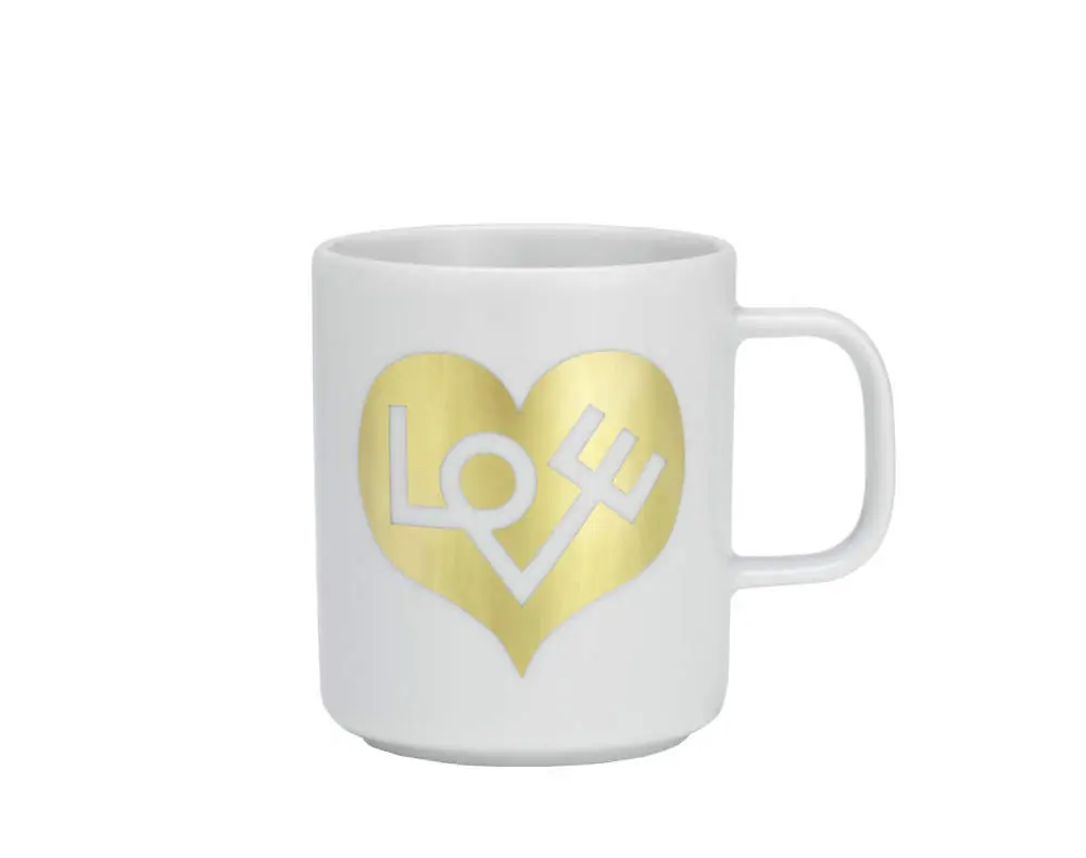Hrnek Love Heart, gold, 0,3L Aktuální