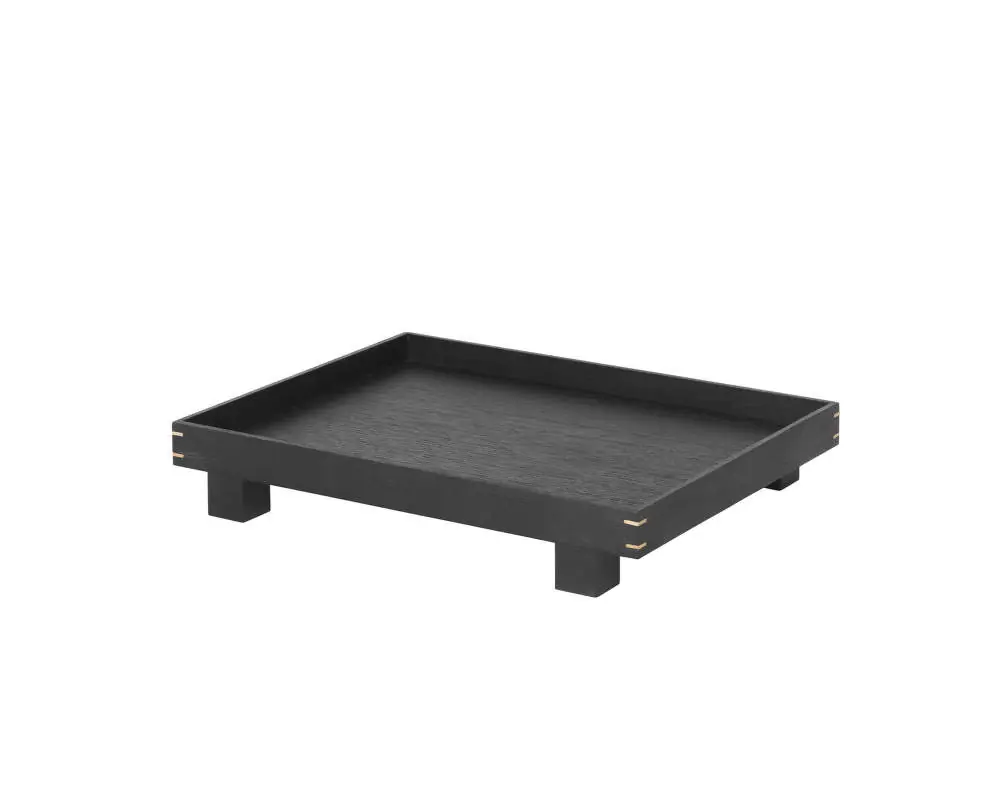 Dřevěný tác Bon small, stained black Finální Výprodej