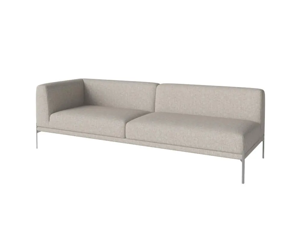 Dokud Zásoby Vydrží Třímístná otevřená pohovka Caisa levá, brushed steel/Nantes sand