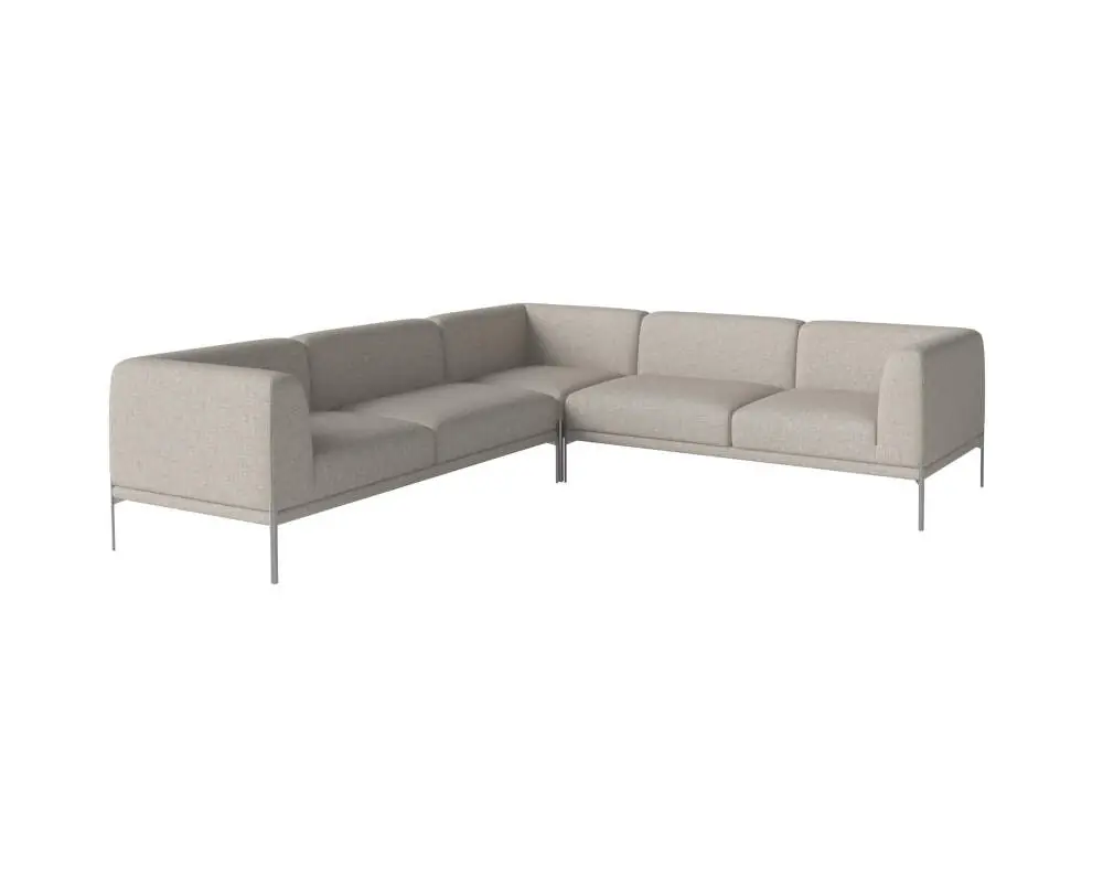 Šestimístná rohová pohovka Caisa 273x273, brushed steel/Nantes sand Originální