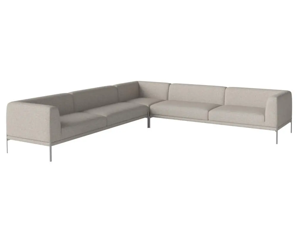 Časově Omezené Sedmimístná rohová pohovka Caisa 333x333, brushed steel/Nantes sand