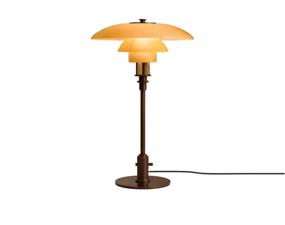 Bezpečná Platba Stolní lampa PH 3/2, aged brass/yellow glass