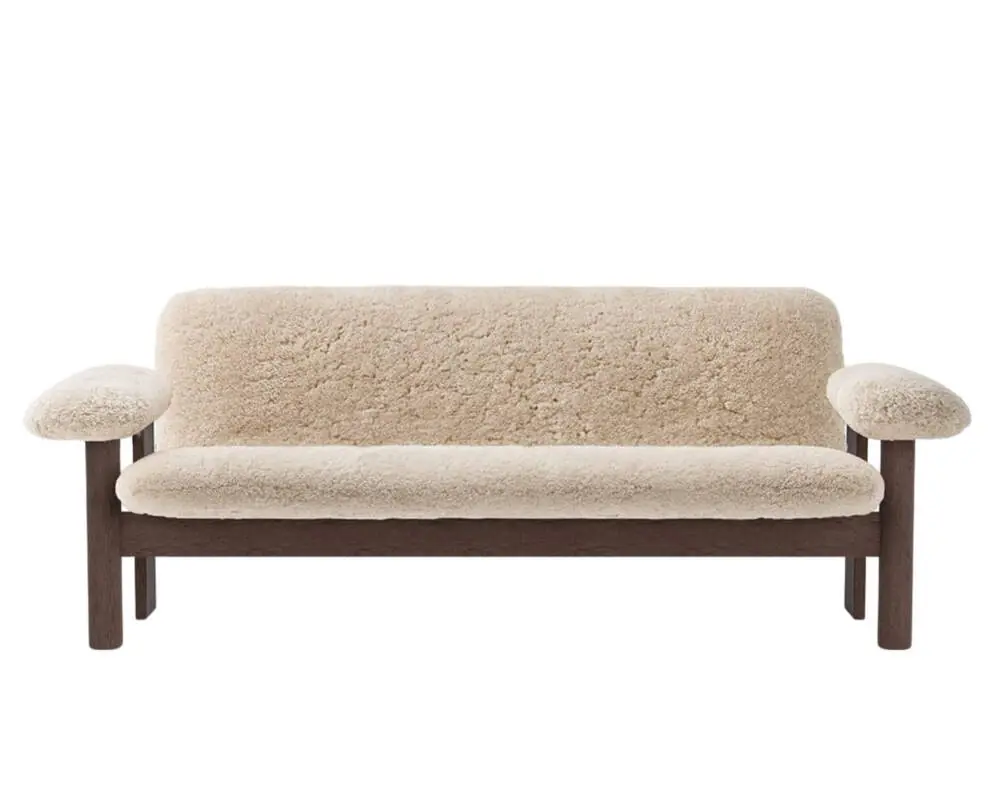 Cenově Výhodný Pohovka Brasilia, Sheepskin nature/dark stained oak