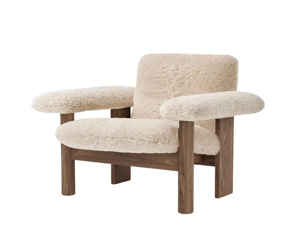 Poslední Šance Křeslo Brasilia Low Back, Sheepskin nature/walnut