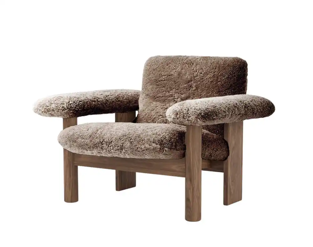 Poslední Šance Křeslo Brasilia Low Back, Sheepskin sahara/walnut