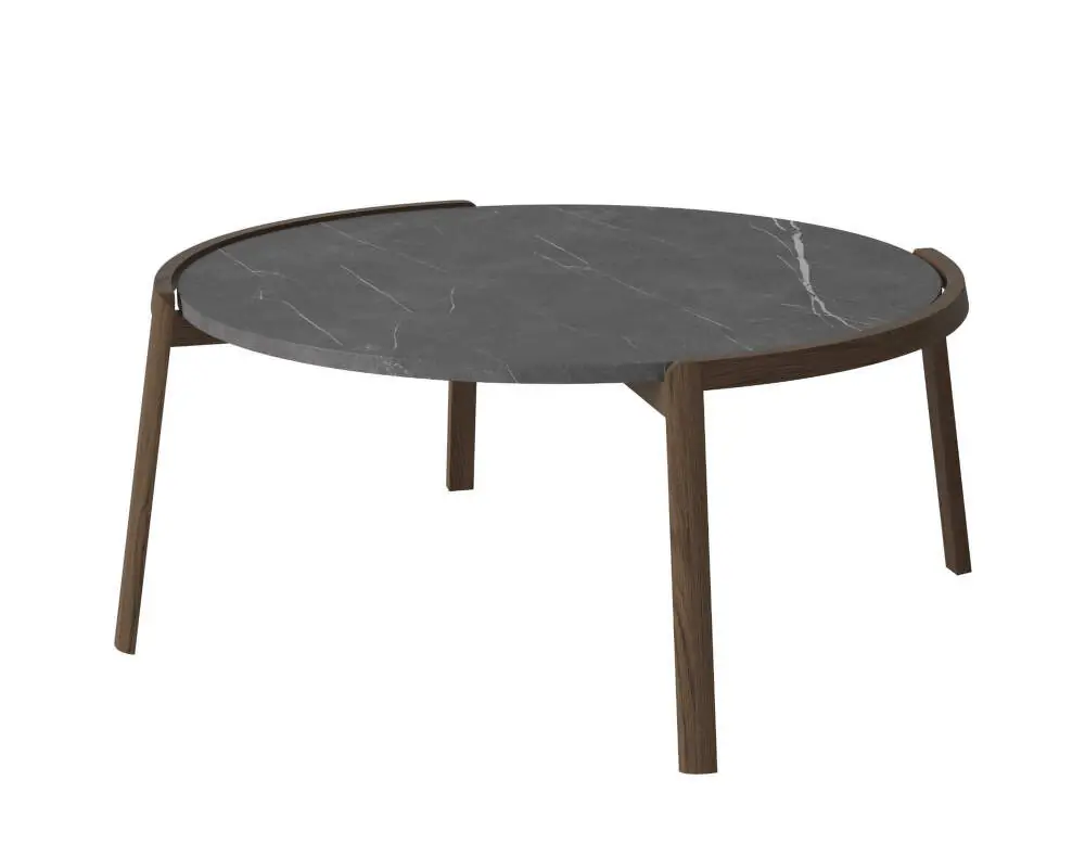 Rychlé Dodání Konferenční stolek Mix Ø94, dark oiled oak/pietra grey marble