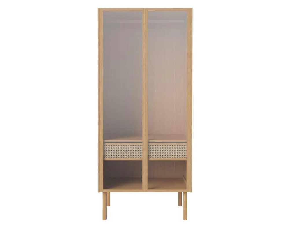 Novinka Skříň Cana se skleněnými dveřmi, oiled oak