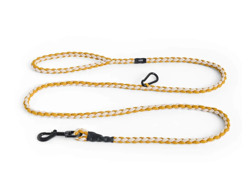 Nastavitelné vodítko Dogs Leash Braided, off-white/ochre Vrácení Zdarma
