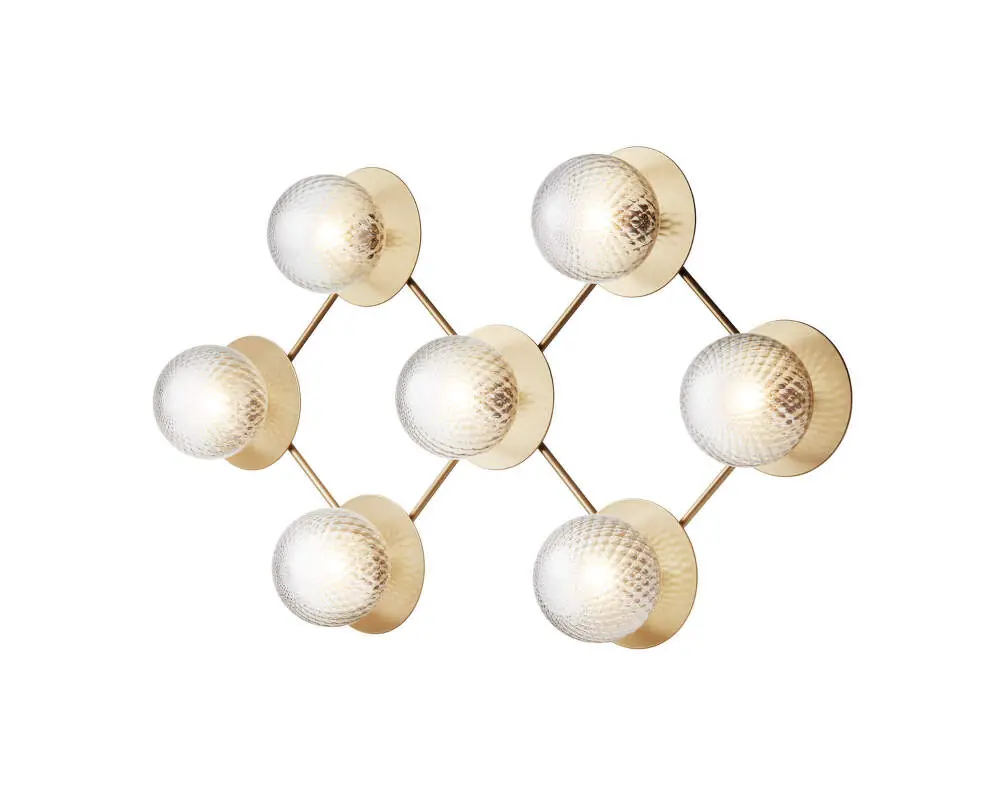 Nástěnné/stropní svítidlo Liila 7, nordic gold/optic clear Must-Have