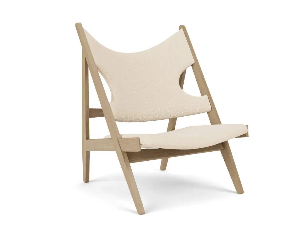 Bezpečná Platba Křeslo Knitting Lounge Chair Textile, natural oak/Logan Jasmine